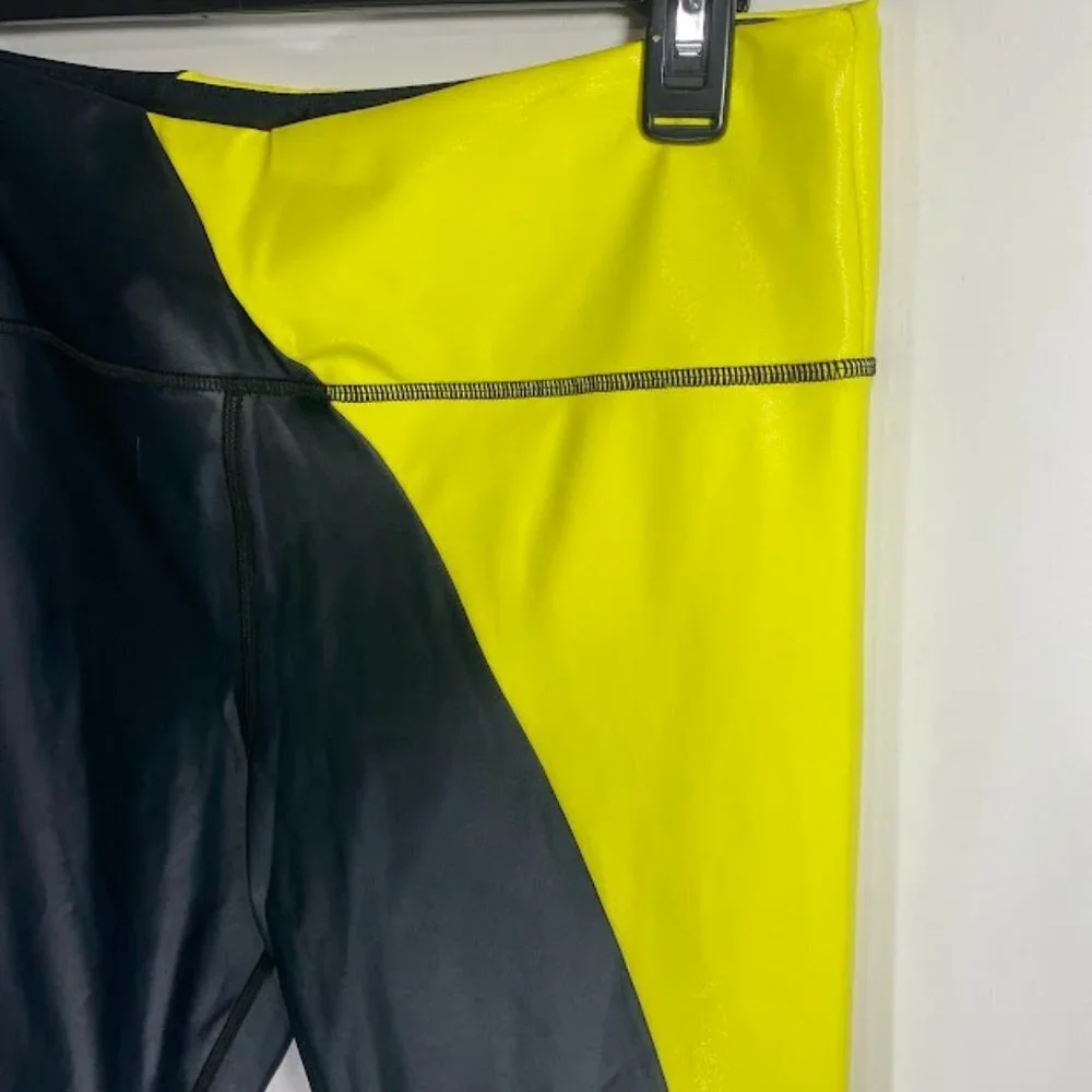 Zyia Active Yellow and Black Metallic Leggings